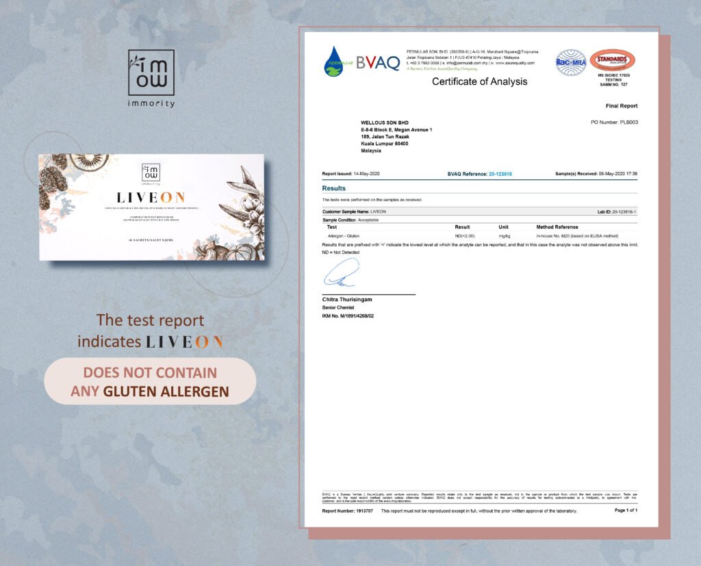 LIVEON_Gluten Free certificate_ENG